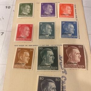 Germany Ukraine lot of 9 1941 WWII Stamps